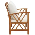 Banc de jardin avec coussins 119 cm Bois solide d'acacia