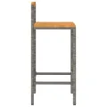 Tabourets de bar 4 pcs gris résine tressée et bois d'acacia
