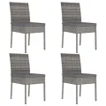 Chaises de salle à manger de jardin 4 pcs Résine tressée Gris