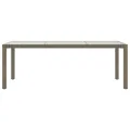 Table de jardin Gris 190x90x75 cm Verre trempé/résine tressée