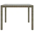 Table de jardin Gris 190x90x75 cm Verre trempé/résine tressée