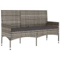 Banc de jardin à 3 places avec coussins Gris Résine tressée