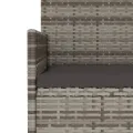Banc de jardin à 3 places avec coussins Gris Résine tressée