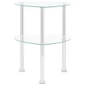 Table d'appoint 2 niveaux Transparent 38x38x50 cm Verre trempé