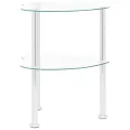 Table d'appoint 2 niveaux Transparent 38x38x50 cm Verre trempé