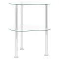 Table d'appoint 2 niveaux Transparent 38x38x50 cm Verre trempé