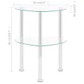 Table d'appoint 2 niveaux Transparent 38x38x50 cm Verre trempé