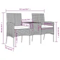 Canapé de jardin 2 places et table basse Résine tressée Marron