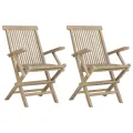 Chaises de jardin pliantes 2pcs gris 56x61x89cm bois de teck