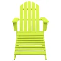 Chaise de jardin Adirondack avec pouf Bois de sapin solide Vert