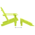 Chaise de jardin Adirondack avec pouf Bois de sapin solide Vert
