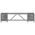 Banc de jardin avec 2 jardinières 150 cm Bois d'acacia Gris