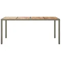 Table de jardin 190x90x75 cm Résine tressée/bois d'acacia Gris