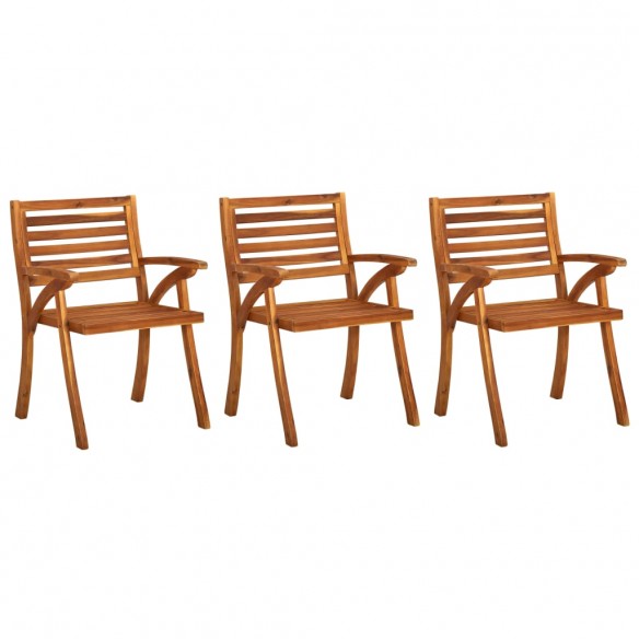 Chaises de jardin 3 pcs Bois d'acacia solide