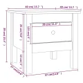 Table d'appoint Blanc 40x40x39 cm Bois massif de pin