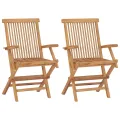 Chaises de jardin 2 pcs avec coussins bleu clair Teck massif