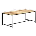 Table à dîner 180x90x75 cm Bois de manguier massif brut