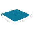Chaises de jardin avec coussins bleu clair 3 pcs Teck massif
