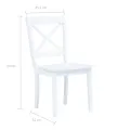 Chaises à manger lot de 6 blanc bois d'hévéa massif