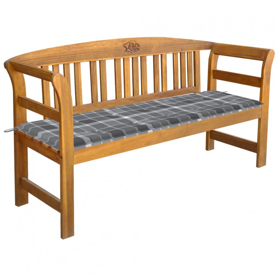 Banc de jardin avec coussin 157 cm Bois d'acacia massif