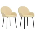 Chaises à manger lot de 2 Crème Velours