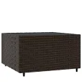 Table basse de jardin carré marron 50x50x30 cm résine tressée