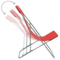Chaises de plage pliables 2 pcs Acier et tissu oxford Rouge