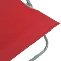 Chaises de plage pliables 2 pcs Acier et tissu oxford Rouge