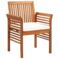 Chaises à dîner de jardin et coussins 2pcs Bois d'acacia massif