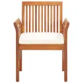 Chaises à dîner de jardin et coussins 2pcs Bois d'acacia massif