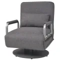 Fauteuil pivotant et canapé-lit Gris foncé Tissu