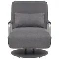 Fauteuil pivotant et canapé-lit Gris foncé Tissu
