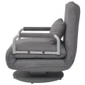 Fauteuil pivotant et canapé-lit Gris foncé Tissu