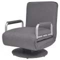 Fauteuil pivotant et canapé-lit Gris foncé Tissu