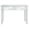 Table console miroir MDF et verre 106,5 x 38 x 76,5 cm