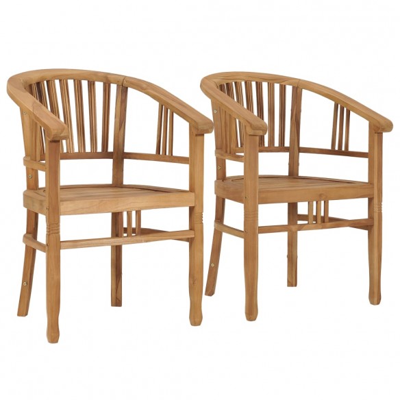 Chaises de jardin 2 pcs Bois de teck solide