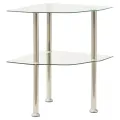 Table d'appoint 2 niveaux Transparent 38x38x50 cm Verre trempé