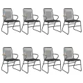Ensemble à manger de jardin 9 pcs noir rotin PVC