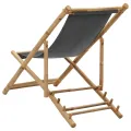 Chaise de terrasse Bambou et toile Gris foncé
