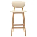 Tabourets de bar lot de 2 crème tissu