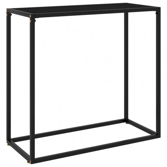 Table console Noir 80x35x75 cm Verre trempé