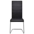 Chaises à manger cantilever lot de 4 noir similicuir