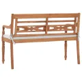 Banc Batavia avec coussins 120 cm Teck