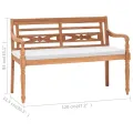 Banc Batavia avec coussins 120 cm Teck