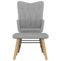 Chaise à bascule avec tabouret Gris clair Tissu