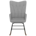 Chaise à bascule avec tabouret Gris clair Tissu