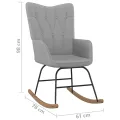 Chaise à bascule avec tabouret Gris clair Tissu