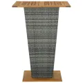 Table de bar Gris 80x80x110 cm Résine tressée et bois d'acacia