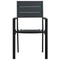 Chaises de jardin 4 pcs Noir PEHD Aspect de bois