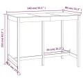 Table de bar Marron miel 140x80x110 cm Bois massif de pin